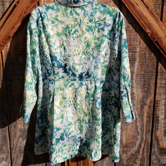 Sharon Young Green Long Shirt Top Size 14 - Picture 8 of 8